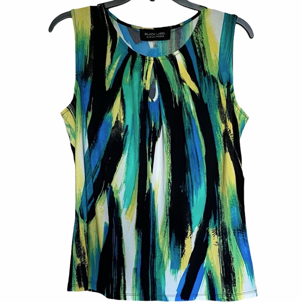 NWT Black Label Multi Color Sleeveless Blouse
